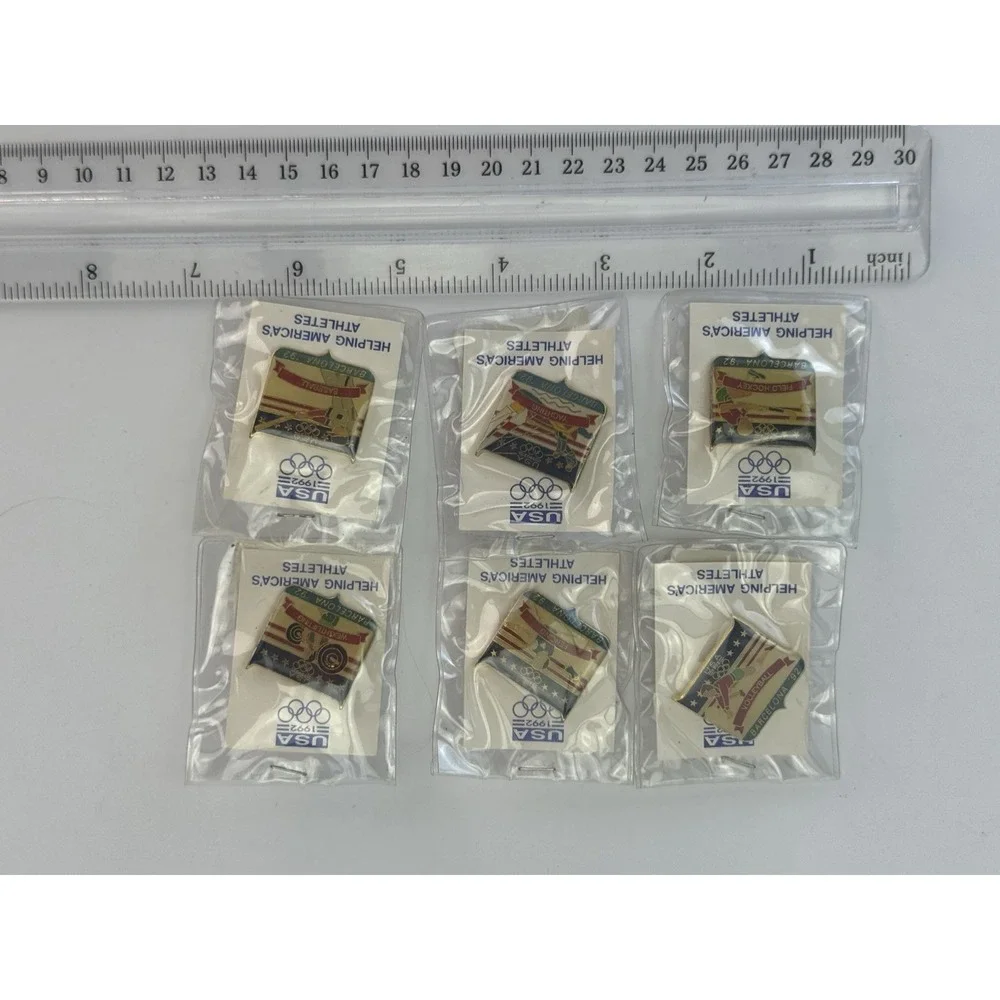 Vintage‎ 1992 USA Olympic Barcelona Sports Pin Lot of 6 NOS Sealed Team USA